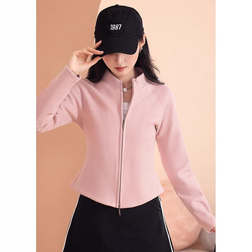 「软糯保温！抖音同款」秋冬新款石墨烯立领短外套 修身双面绒卫衣休闲修身开衫上衣 商品图3