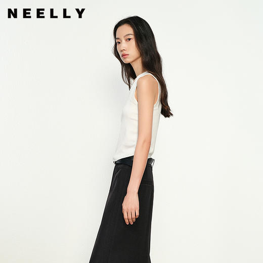 NEELLY纳俪商场同款春季新款简约纯色针织背心女气质显瘦内搭上衣N25011A01010 商品图0