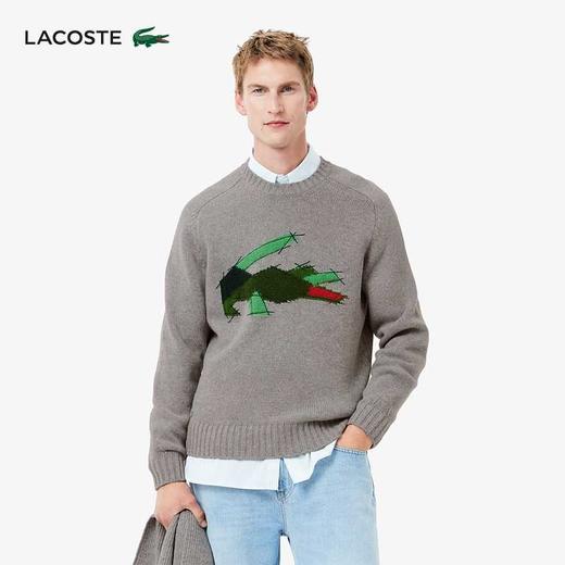 Lacoste【王一博同款】法国鳄鱼男装保暖圆领羊毛针织衫AH3145-10 商品图1