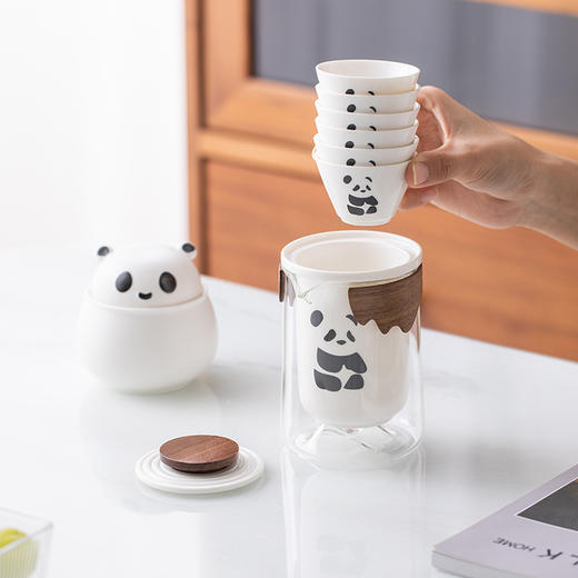 【旅行便携！熊猫茶具套装】快客杯户外旅行茶具套装便携式随身泡茶壶陶瓷礼品活动伴手礼 商品图2