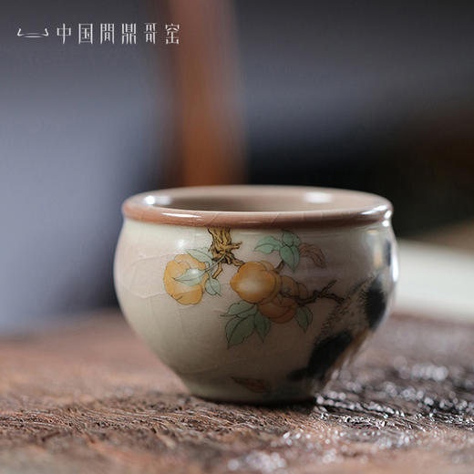 问鼎哥窑牛角款风水缸杯 （悠然自乐） 商品图1