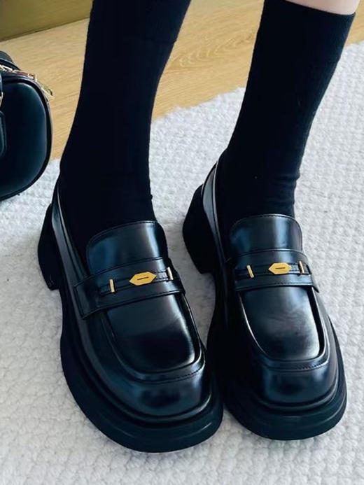 【百图lulu定制】【便士乐福鞋】柔软 轻便 时髦复古百搭 厚底乐福鞋 商品图4