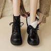 【预售5天】厚底马丁靴女款英伦风秋冬新款超厚羊毛系带白色短靴ZMXY&2337-A 商品缩略图3