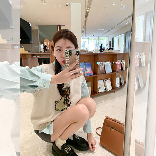 <曾小咸推荐> 小鸭子刺绣毛衣马甲背心 商品图1