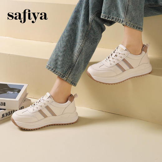 Safiya/索菲娅2025休闲小白·百搭学院运动厚底休闲小白阿甘鞋SFD1112214 商品图1