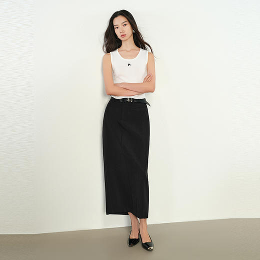 NEELLY纳俪商场同款春季新款简约纯色针织背心女气质显瘦内搭上衣N25011A01010 商品图2