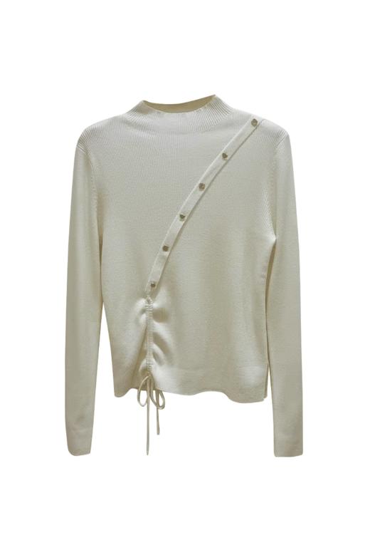 VIVIAN LIU TD2456322秋女装新款时尚圆领下摆抽绳毛衫 商品图5