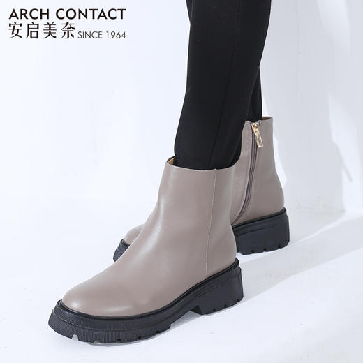 ARCHCONTACT安启美奈圆头厚底加绒女靴【52191】 商品图5