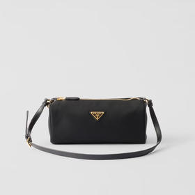 PRADA 普拉达 女士珐琅金属三角形徽标再生尼龙单肩包 黑色 1NE058 2C05 F0002