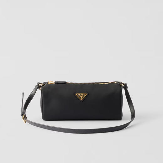 PRADA 普拉达 女士珐琅金属三角形徽标再生尼龙单肩包 黑色 1NE058 2C05 F0002 商品图0