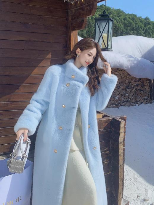 张心子【雪国千金】水貂毛长款大衣女2025冬季新品皮毛一体厚外套 U2412043 商品图2