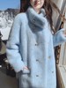 张心子【雪国千金】水貂毛长款大衣女2025冬季新品皮毛一体厚外套 U2412043 商品缩略图5