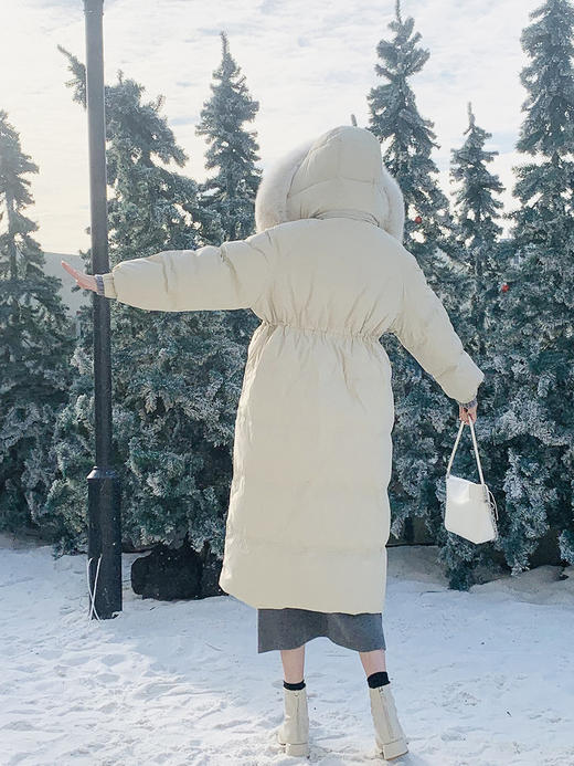 【百图lulu定制】【极寒羽绒服】大条貉子毛  大帽檐 90白鸭绒 收腰 大口袋羽绒服 商品图10