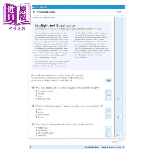 预售 【中商原版】英国S&S教辅 KS2 11+ English Progress Papers 2 英语进步试卷2 有答案 9-12岁 英文原版 进口图书 GL CEM考试备考 商品图3