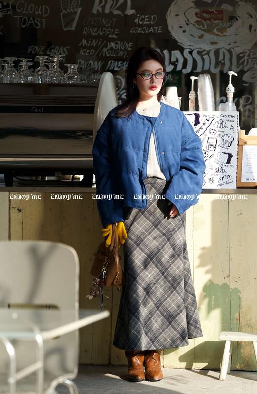 【门店同款】ENJOY冬季漂亮朋友格纹鱼尾长半裙 160793513 商品图6