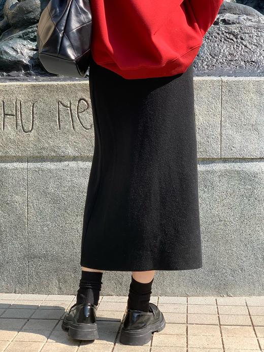 【百图lulu定制】【安迪绒针织裙】仿羊毛 柔软纱线 不易起球  高弹针织 A字裙 商品图2