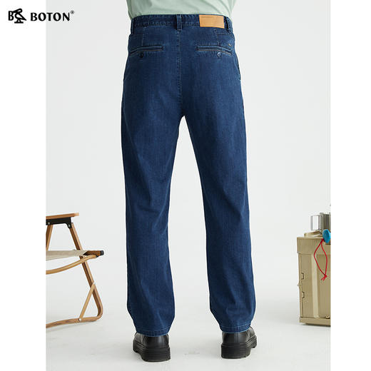 波顿直筒高端男士牛仔裤深蓝色宽松长裤ME807122 商品图2
