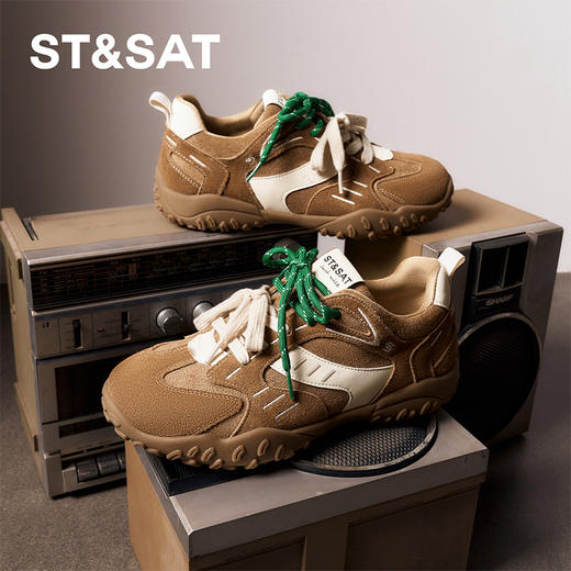 【绒里可选】星期六时尚复古拼色鞋带厚底百搭德训鞋SSC3112CIW/SSC411DCU7 商品图5