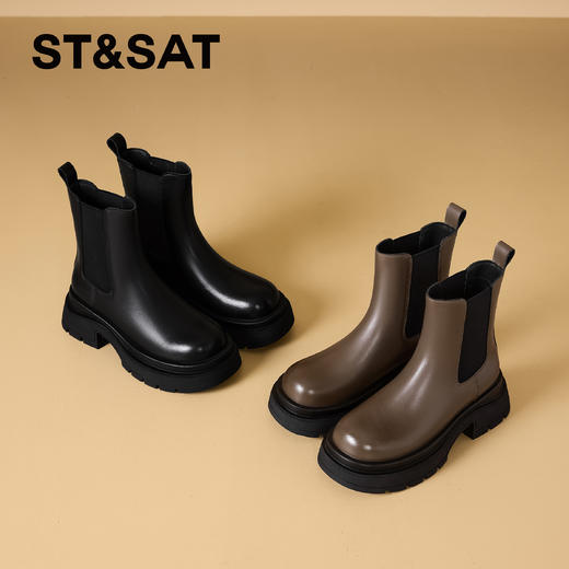 【绒里可选】星期六时尚百搭英伦风切尔西短靴SSC4116C1K/SSC4118CQX 商品图1