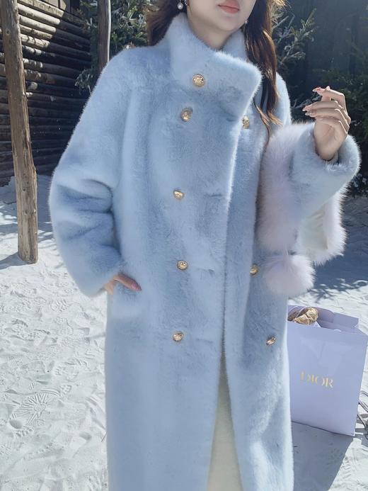 张心子【雪国千金】水貂毛长款大衣女2025冬季新品皮毛一体厚外套 U2412043 商品图6