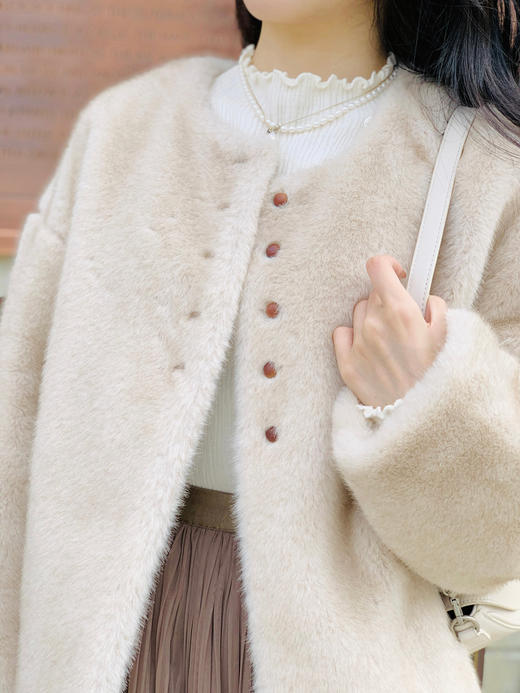 【百图lulu定制】【千金貂绒皮草】【赠围巾】时髦 高级 貂绒 皮毛一体外套 商品图6