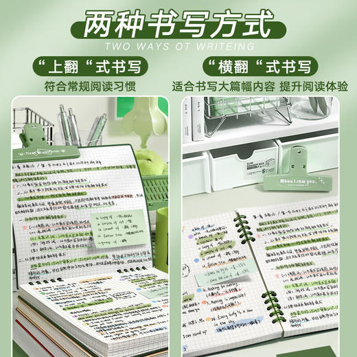 开学季福利！【送三本内页】正方形活页本小清新上翻笔记本本子简约方格手账本学生竖翻日记本 商品图2