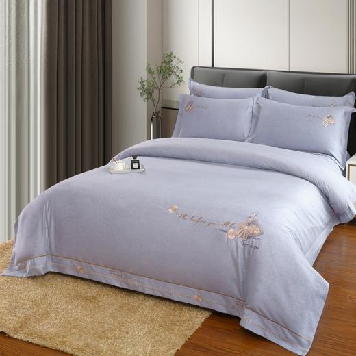 【轻奢高品质】全棉抗菌磨毛刺绣花漾床盖夹棉四件套 商品图1