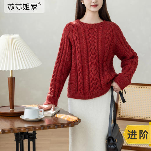 苏苏姐家洛泽绞花毛衣手工diy棒针编织衣服针织羊毛线团材料包 商品图0