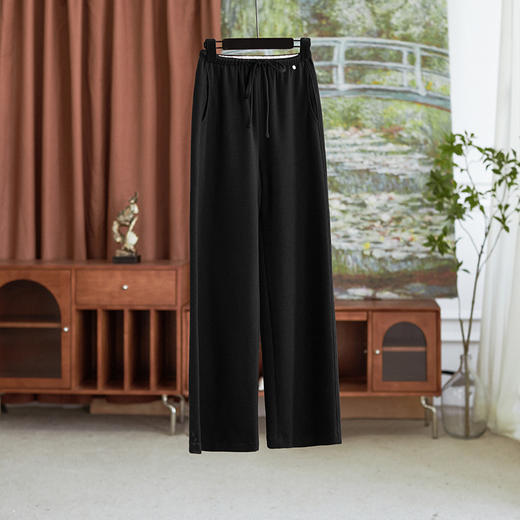 【高货wl】全新升级【铂金会员211/天猫279/差价68】(12238) 洛诗琳天丝羊毛高腰阔腿裤女秋冬款宽松显瘦保暖直筒休闲裤 商品图3