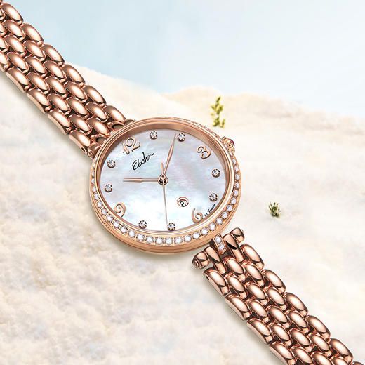 【新品】依波(EBOHR)手表 卡纳系列时尚百搭手表实心钢带机械防水女表5671 商品图3