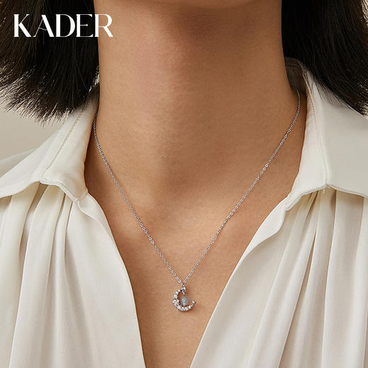 KADER幻彩项链女简约气质草莓晶月光石吊坠短款锁骨链送女友 商品图6