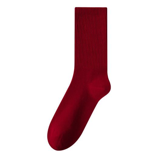 【醒粉福利19.9元2双】秋冬情侣款本命年红袜 抗菌防臭男女纯棉中筒长袜 商品图4