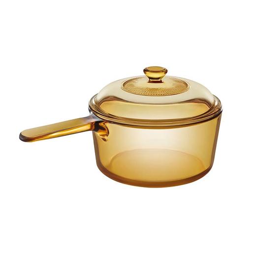 康宁晶焰系列透明锅耐热玻璃汤锅琥珀色可视化煮锅炖锅 晶焰系列1.5L单柄透明锅 16cm 商品图5