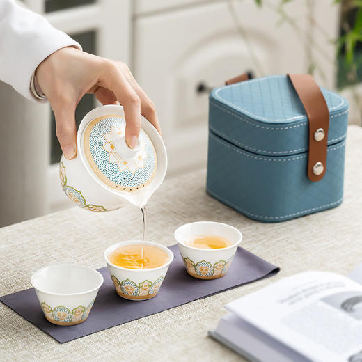 【创意一包式整体收纳】旅行茶具小套装盖碗茶杯功夫茶具礼品实用商务伴手礼送客户。ry 商品图2