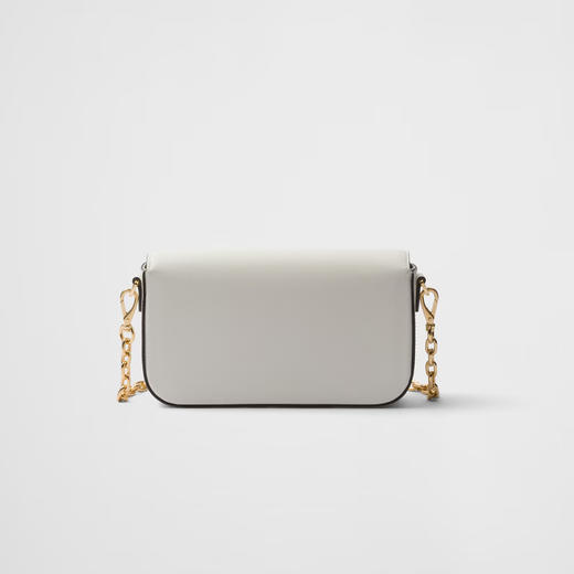 【二】PRADA 普拉达 女士珐琅金属三角形徽标皮革单肩包 白色 1BD356 NZV F0PG7 OOO 商品图2