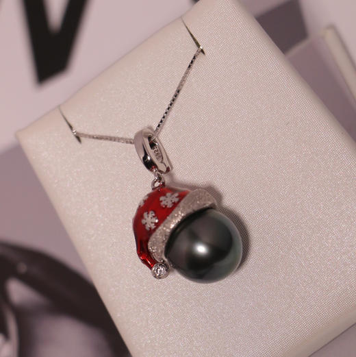 大溪地黑珍珠 约12mm 近圆微瑕 纯银配件 强光 面无暇 商品图0