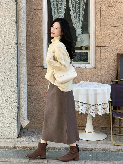 【百图lulu定制】【安迪绒针织裙】仿羊毛 柔软纱线 不易起球  高弹针织 A字裙 商品图10