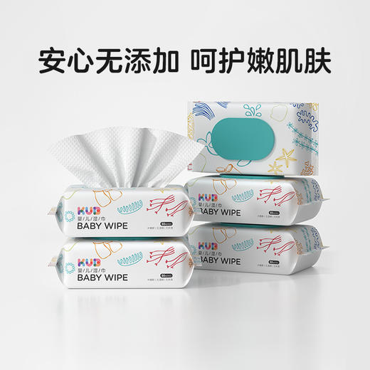 可优比婴儿湿巾80抽/包*5包 商品图1