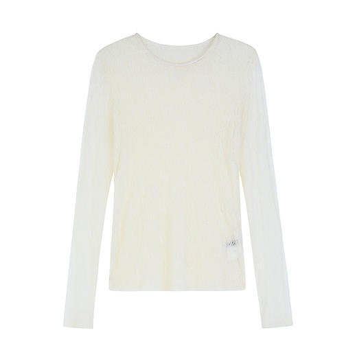 NEELLY纳俪商场同款春季新款修身蕾丝上衣女百搭显瘦内搭神器N25011T01013 商品图3