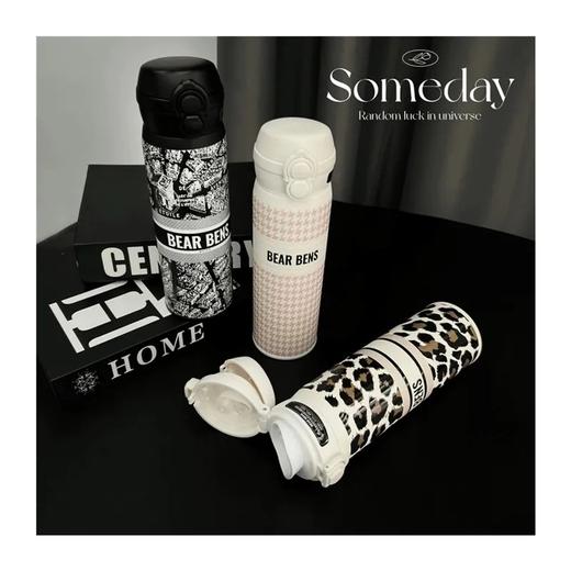 熊本士高颜值316L不锈钢保温杯便携弹盖双饮车载水杯大容量学生杯480ml 商品图2