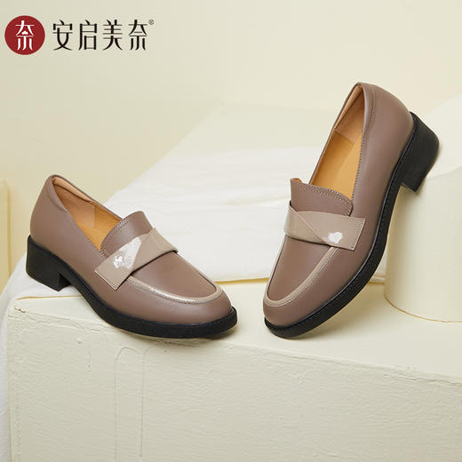 「活动价」ARCHCONTACT安启美奈牛皮舒适百搭深口乐福鞋52766 商品图2