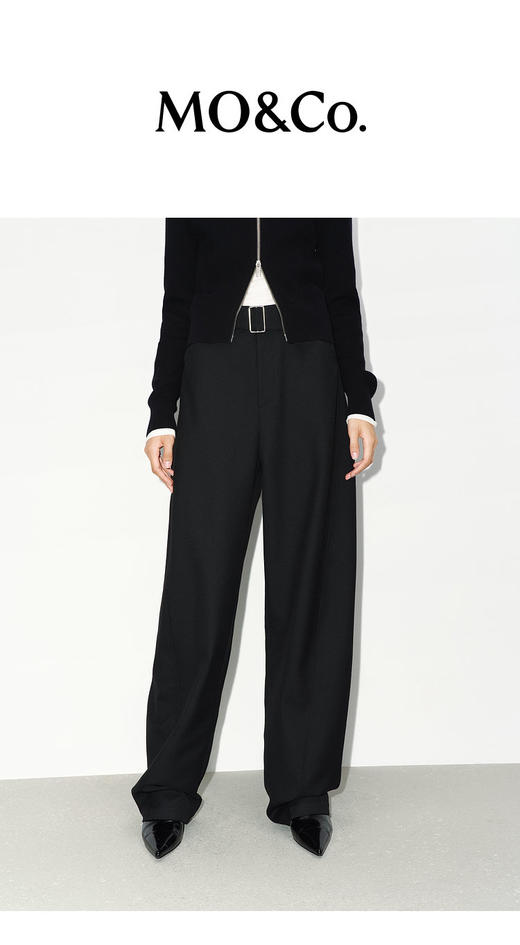 时尚弯刀休闲裤 羊毛中腰直筒及地运动长裤  复古回潮 经久不衰立体设计 恰到好处的中腰设计 显高显瘦 布面纹理清晰细腻 上身挺阔有骨感 商品图2