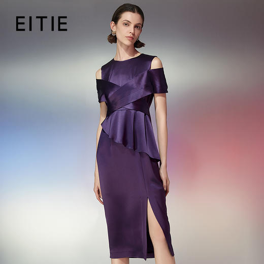 EITIE爱特爱夏季新款洋气气质高腰显瘦礼服连衣裙7777410 商品图0