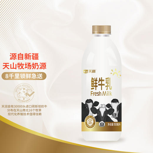 天润 TERUN  3.6g蛋白鲜牛乳 950ml 商品图3