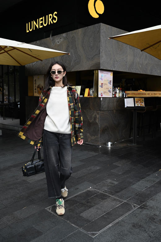 顺丰包邮洛诗琳40338高级定制毛呢提花料重工毛织彩格子廓形夹克（男女同款）523 商品图7