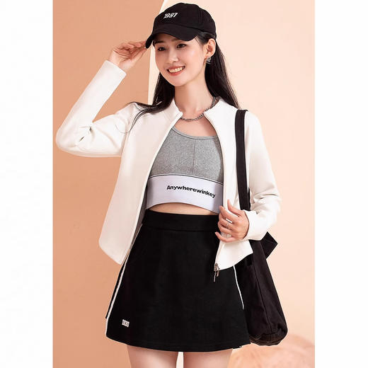 「软糯保温！抖音同款」秋冬新款石墨烯立领短外套 修身双面绒卫衣休闲修身开衫上衣 商品图2