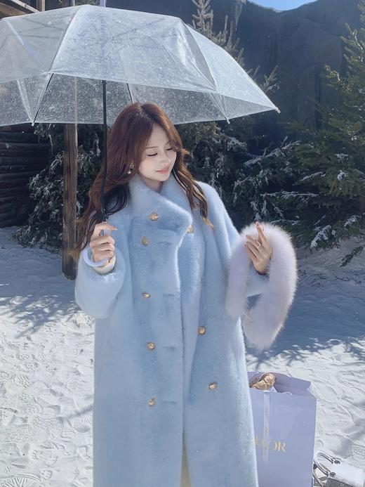 张心子【雪国千金】水貂毛长款大衣女2025冬季新品皮毛一体厚外套 U2412043 商品图7