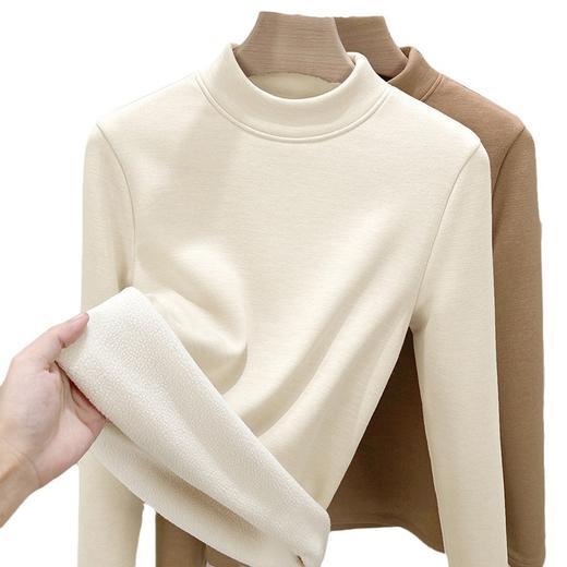 【三倍巨厚巨暖】秋冬内搭羊羔绒保暖衣一体绒德绒上衣 加绒加厚半高领羊毛打底衫 商品图4