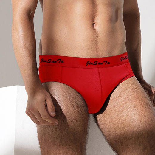 金三塔100%桑蚕丝真丝三角裤舒适透气男士橡筋中腰内裤（私密物品不支持退换）  3NZM063 商品图1