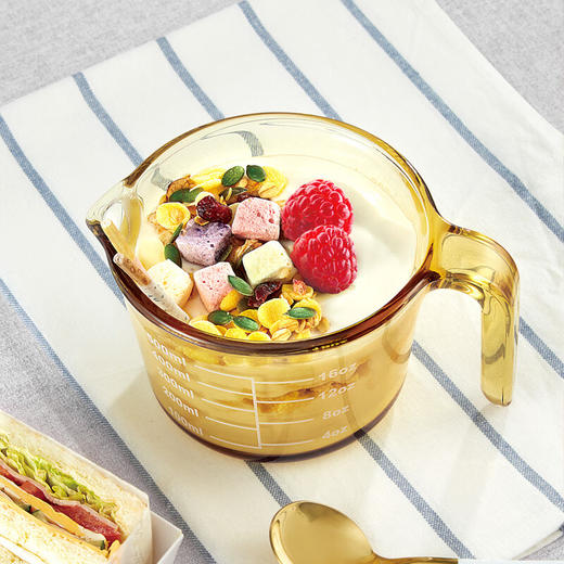 康宁玻璃量杯带刻度厨房家用食品级耐高温烘焙量杯牛奶刻度玻璃杯 Visions 1l琥珀色量杯 商品图2